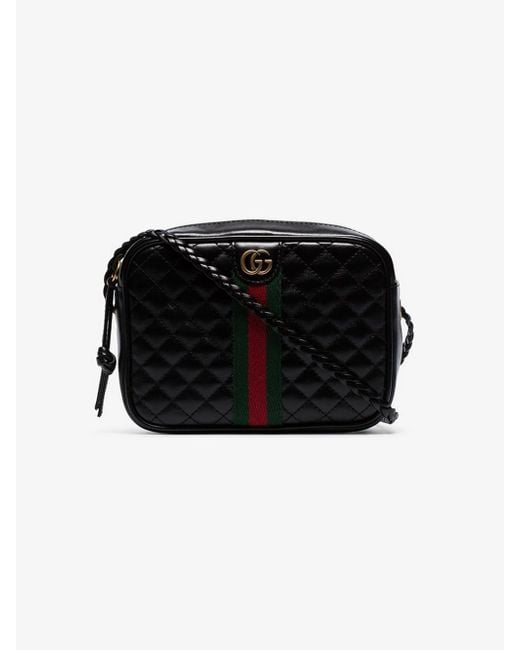 Gucci Black Small Quilted Leather Cross Body Bag Lyst