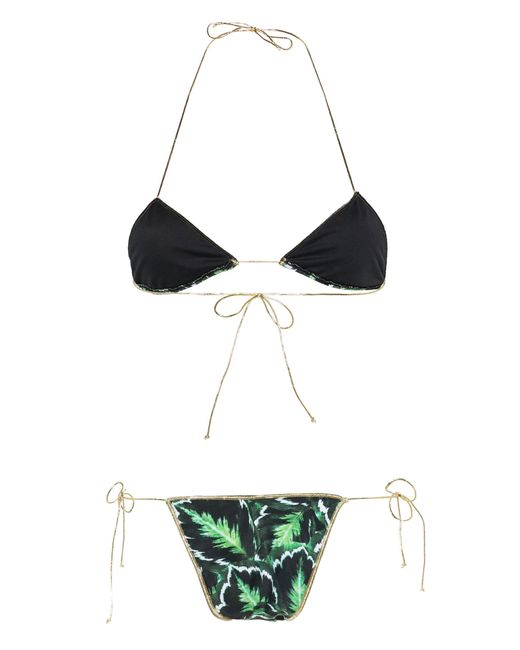 Reina Olga Green Sam Leaf-print Bikini