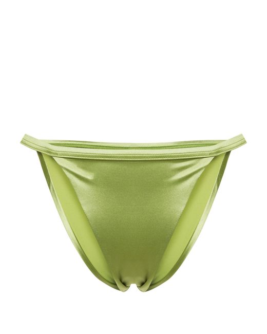 Form and Fold Green High Cut Metallic Bikini Bottom - Women's - Nylon/elastane