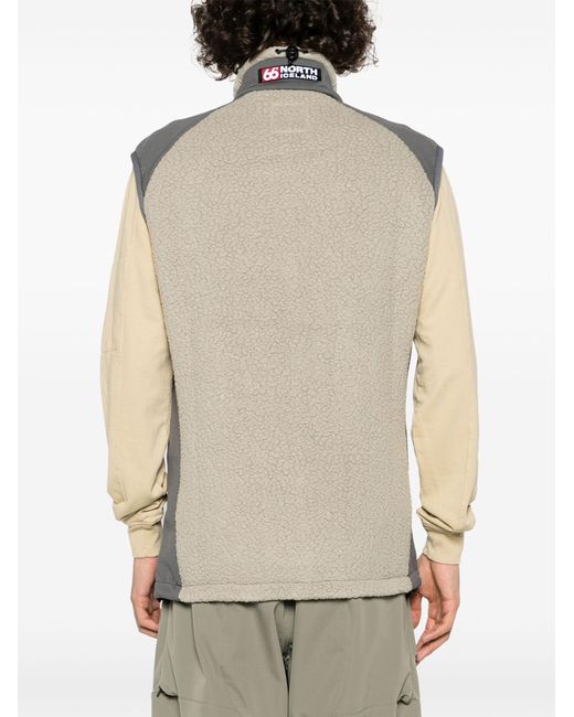 66 North Natural Grey Tindur Fleece Vest - Men's - Polyester for men