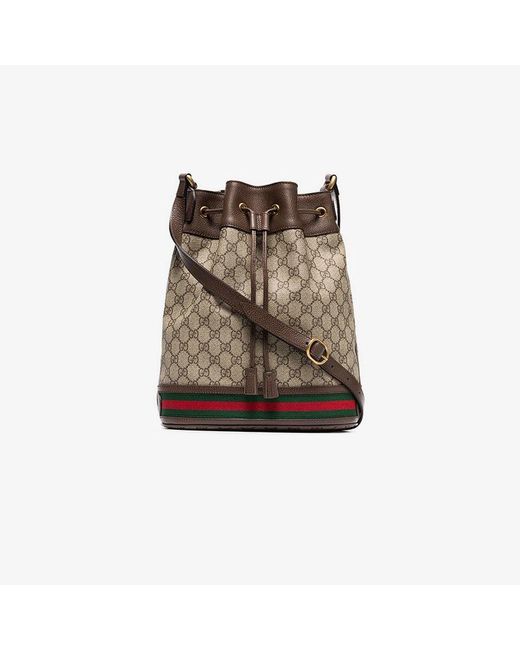 Gucci Brown Ophidia GG Bucket Bag