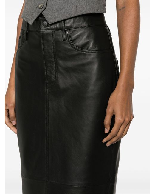 Wardrobe NYC Black Leather Maxi Skirt - Women's - Sheepskin