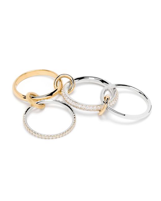 Spinelli Kilcollin Metallic 18k Yellow And White Diamond Linked Ring