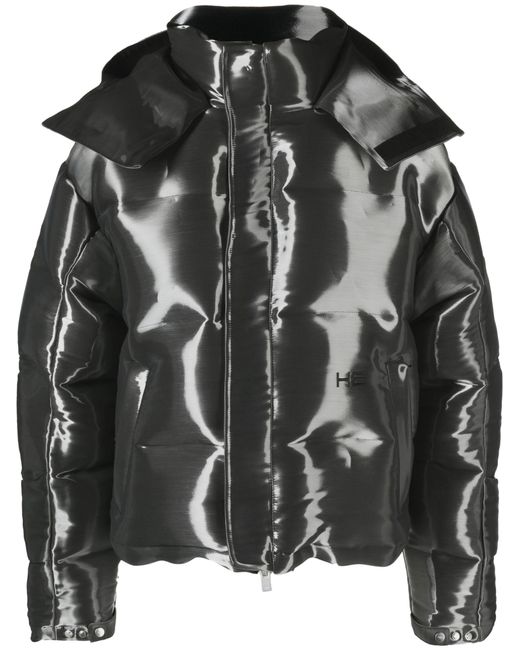 HELIOT EMIL Black Grey Liquid Metal Down Jacket - Men's - Polyester/fabric/viscose/nylon for men