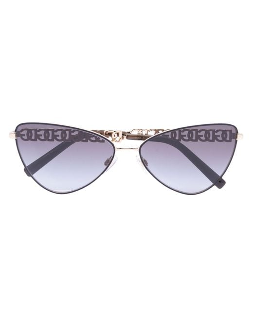 Dolce & Gabbana Blue Logo-chain Cat-eye Sunglasses