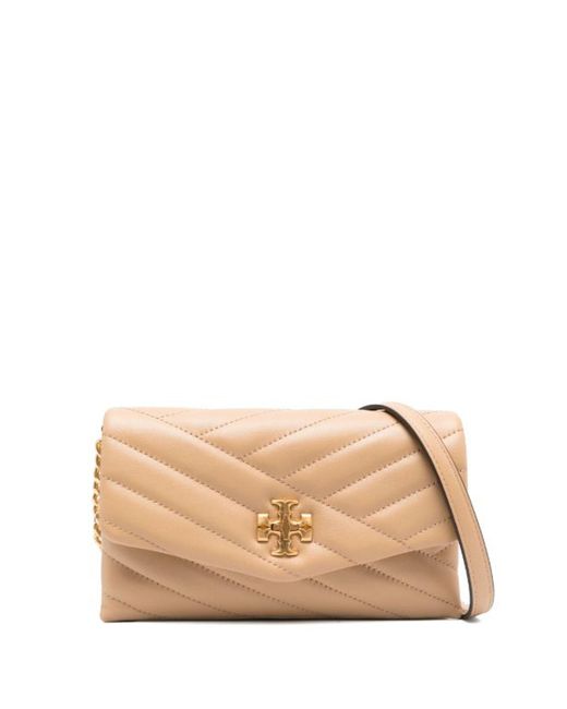 Tory Burch Natural Kira Quilted Leather Crossbody Bag