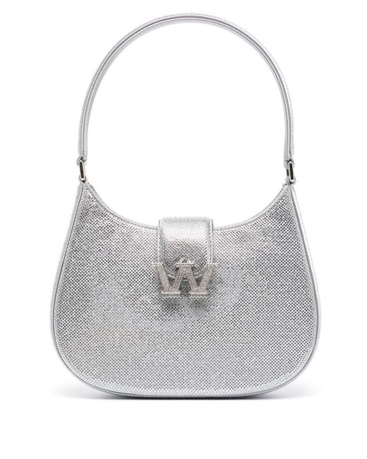 Alexander Wang Gray Silver W Legacy Crystal Embellished Shoulder Bag