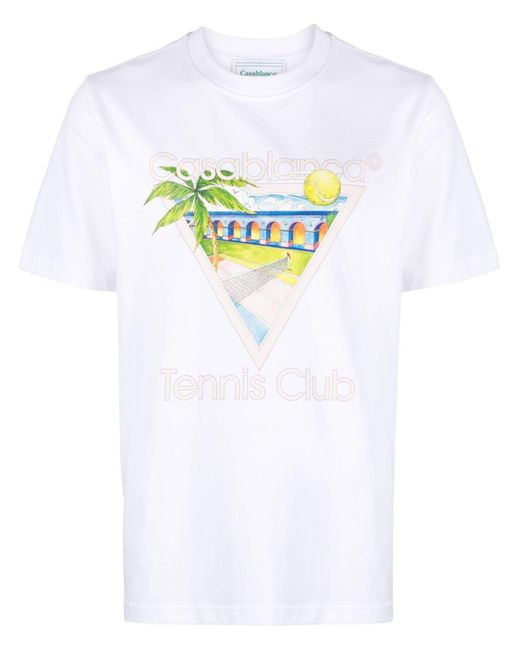 Casablancabrand White Tennis Club Icon T-shirt - Unisex - Organic Cotton