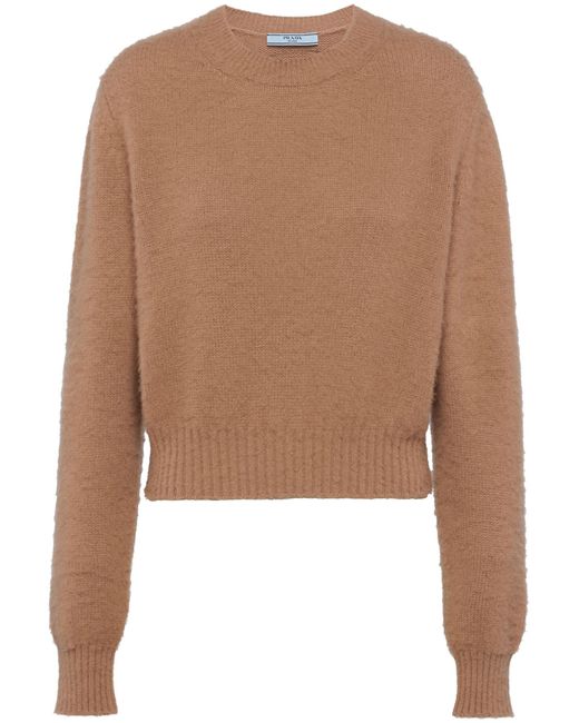 Prada Brown Crew-neck Cashmere Sweater