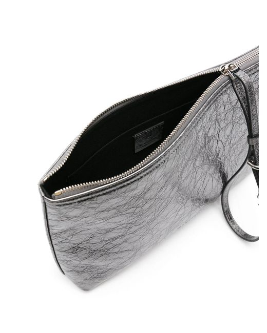 Givenchy Gray Voyou Metallic-leather Pouch - Women's - Lambskin