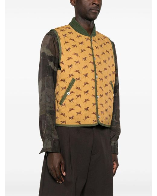 Bode Metallic Crittendon Quilted Vest for men