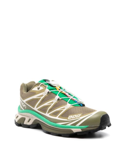 Salomon Green Xt-6 Panelled Sneakers