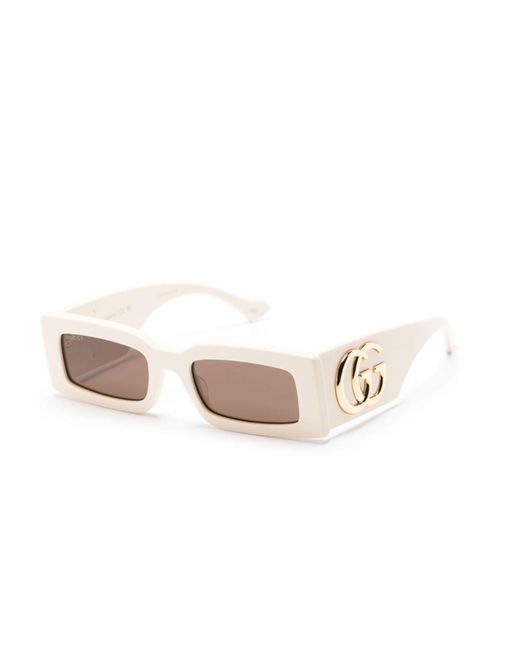 Gucci Pink Gene gg Rectangle-frame Sunglasses - Women's - Acetate
