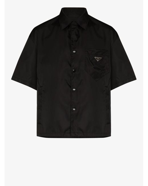 Prada Black Re-nylon Short-sleeved Shirt for men