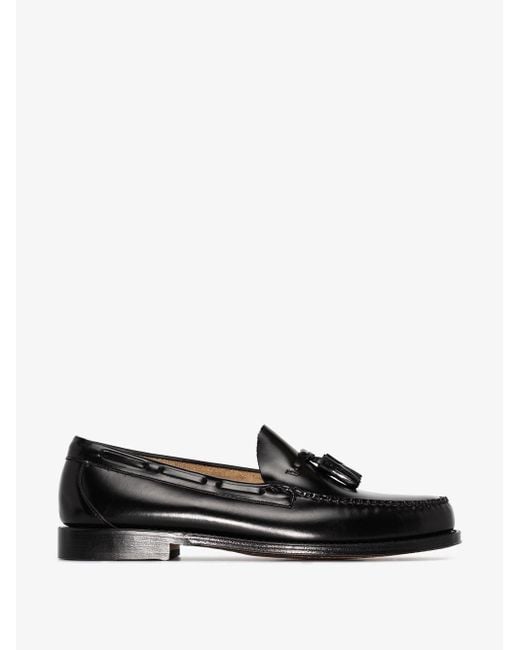 G.H.BASS White Weejuns Larkin Tassel Loafers for men