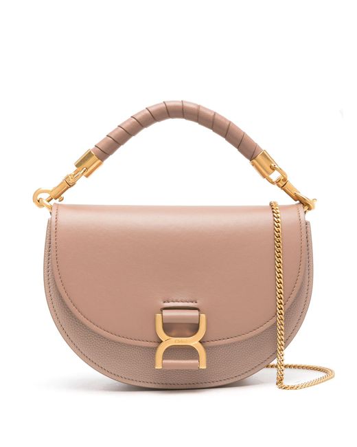 Chloé Pink Woodrose Marcie Bag With Flap And Chain