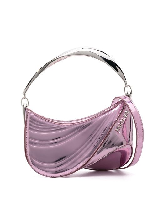 Mugler Purple Spiral Curve 01 Leather Shoulder Bag - Women's - Calf Leather