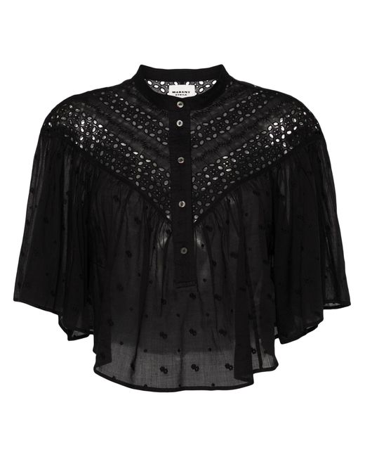 Isabel Marant Black Safi Broderie-anglaise Shirt