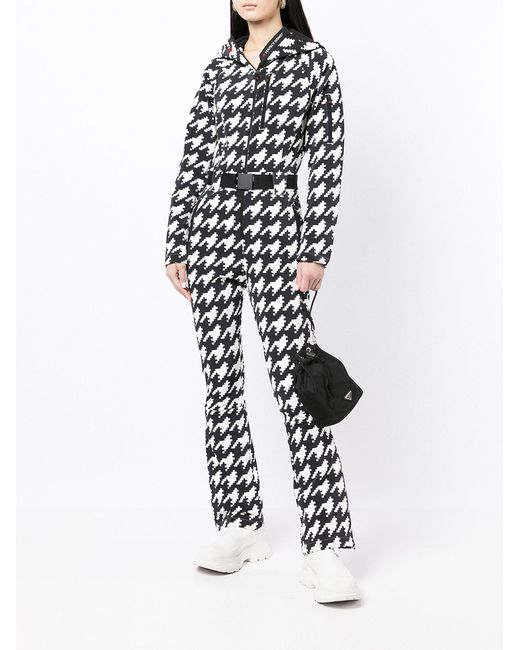 Perfect Moment Black Star Houndstooth-print Ski Suit - Women's - Polyester/polyurethane