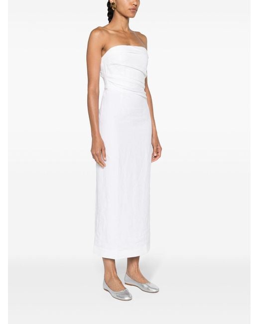 TOVE White Strapless Linen Maxi Dress - Women's - Polyester/cotton/linen/flax
