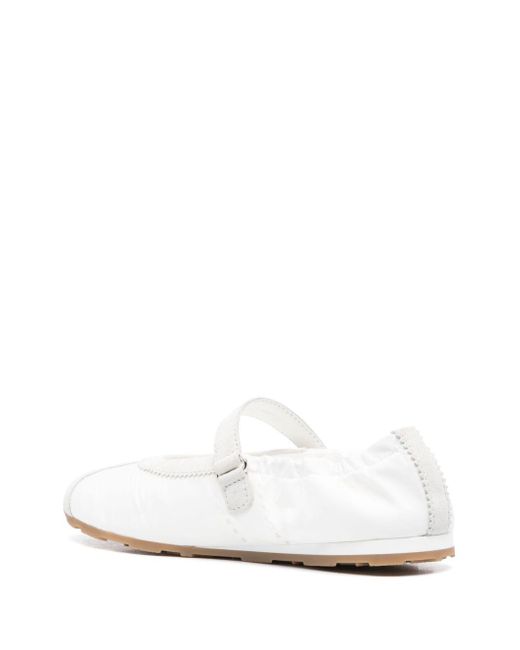Miu Miu White Mary Jane Ballet Flats