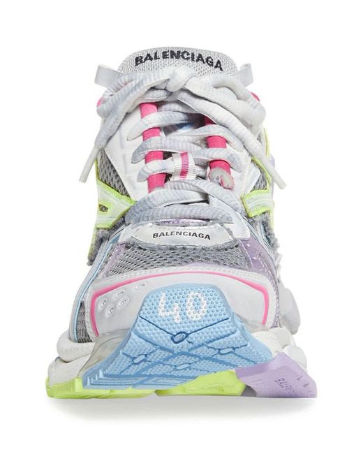 Balenciaga White Runner Panelled Sneakers