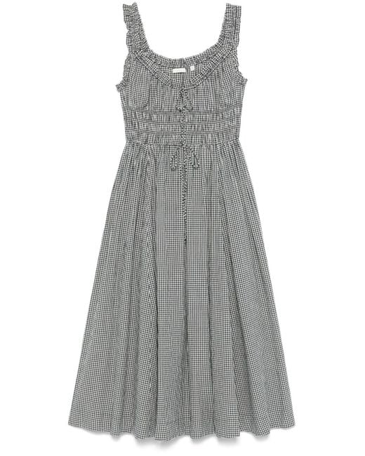 Doen Gray Gingham-Check Dress