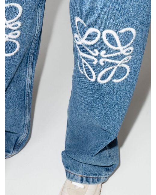 Loewe Denim Blue Anagram Straight Leg Jeans | Lyst