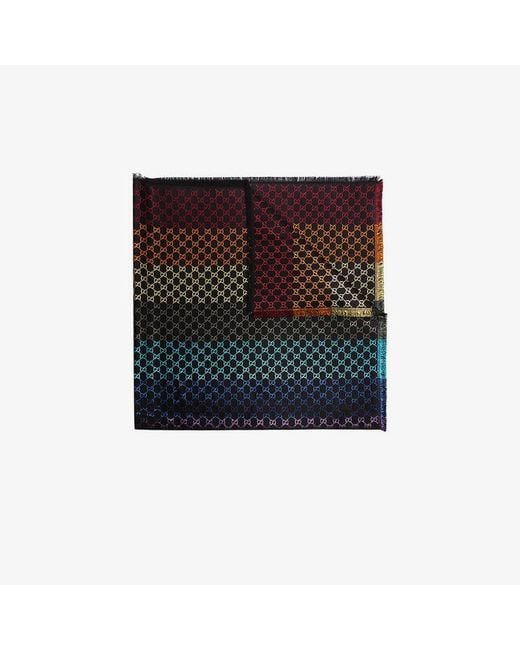 Gucci Black Rainbow Print Shimmer Scarf