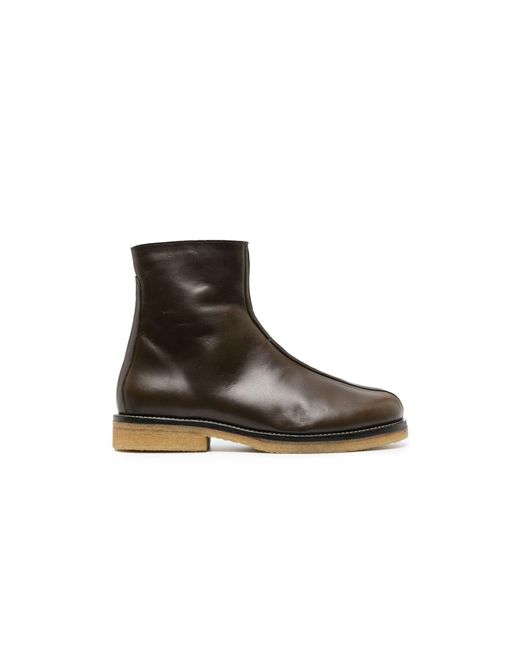 Lemaire Brown Vege Tanned Leather Ankle Boots for Men | Lyst