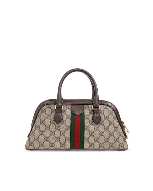 Gucci Brown Small Ophidia Tote Bag - Women's - Cotton/canvas/leather