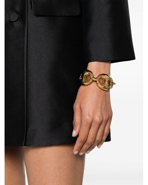 Gucci Metallic Gold-tone Marina Oversize-chain Bracelet - Women's - Gold Plated Brass