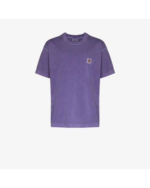 Carhartt WIP Purple Nelson Logo-patch Cotton T-shirt for men