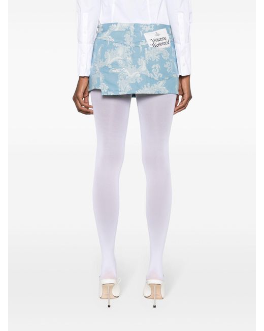 Vivienne Westwood Blue Foam Patterned-jacquard Miniskirt