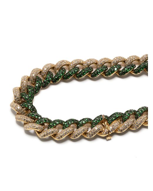 SHAY Green 18k Yellow Gold Garnet And Diamond Essential Bracelet