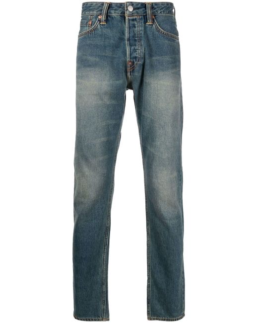 Evisu Blue Panelled Straight Leg Jeans - Men's - Cotton for men