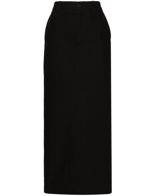 Wardrobe NYC Black Straight-Cut Cotton Maxi Skirt