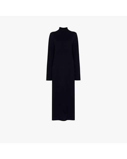 Jil Sander Navy Plus Knitted Cashmere Maxi Dress in Blue | Lyst