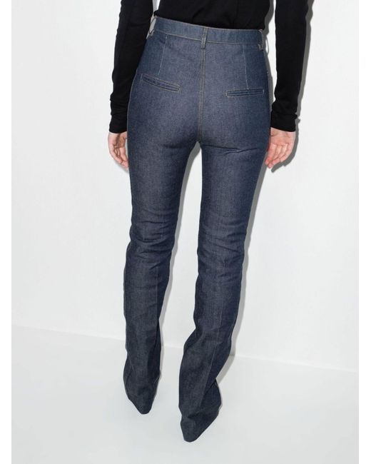 Saint Laurent Blue Straight-leg Jeans - Women's - Spandex/elastane