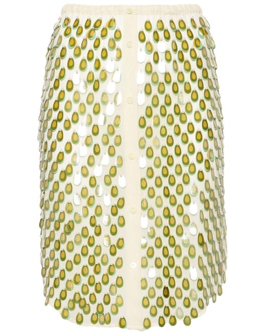 Dries Van Noten Yellow Embellished Midi Skirt - Women's - Viscose