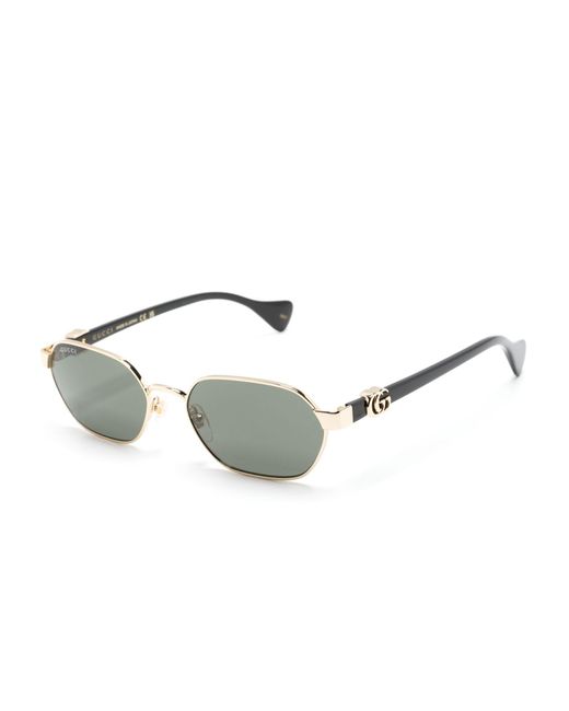 Gucci Gray Mini Running Geometric-frame Sunglasses - Unisex - Acrylic