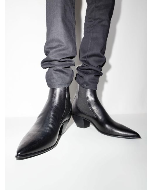 Saint Laurent Black Ellis 50 Leather Chelsea Boots - Men's - Leather for men