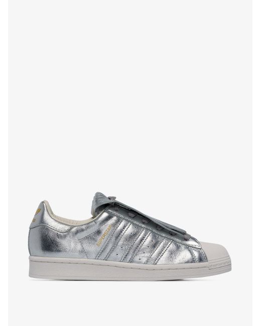 adidas Leather Superstar Fr Sneakers in Silver (Metallic) | Lyst
