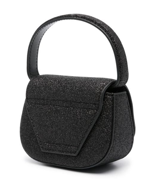 DIESEL Black 1dr Glitter Detailed Mini Tote Bag