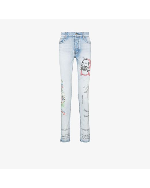 Amiri Denim Zigzag Skinny Jeans in Blue for Men Lyst