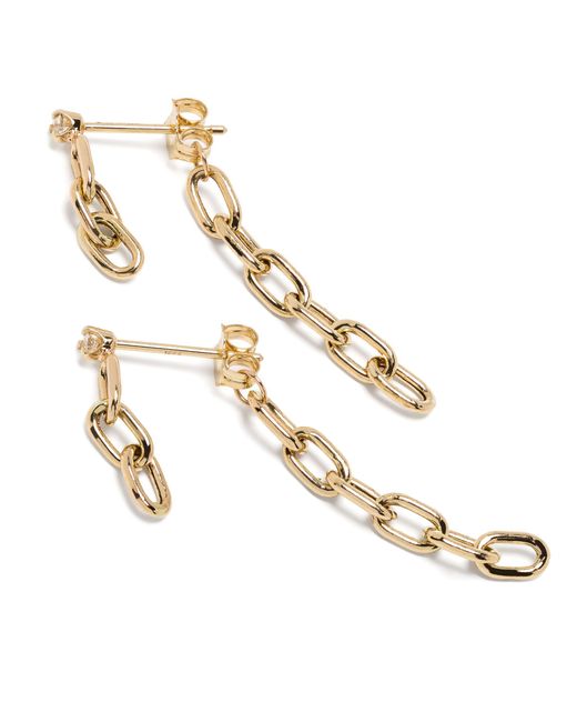 Zoe Chicco Black 14k Yellow Chain Diamond Drop Earrings