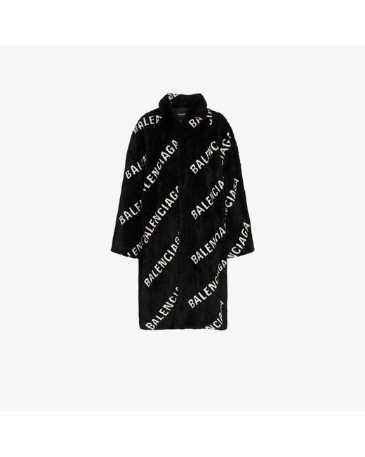 Balenciaga Ao Fur Coat in Black for Men | Lyst UK