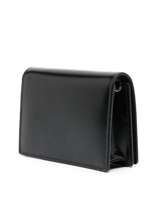 Prada Black Triangle Logo Leather Wallet