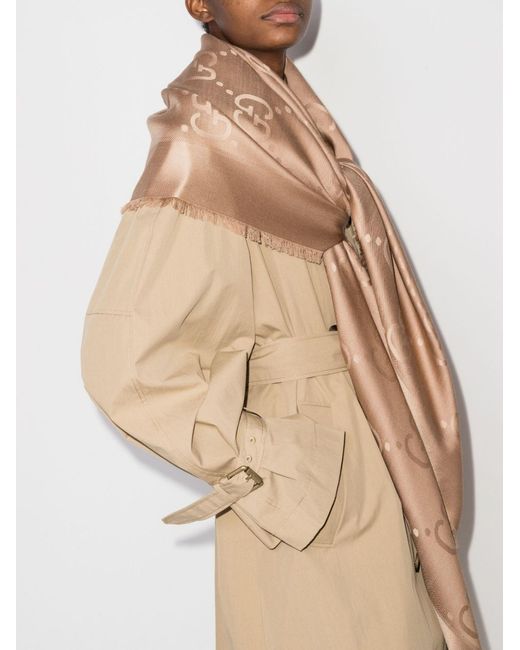 Gucci Neutral gg Supreme Jacquard Scarf 