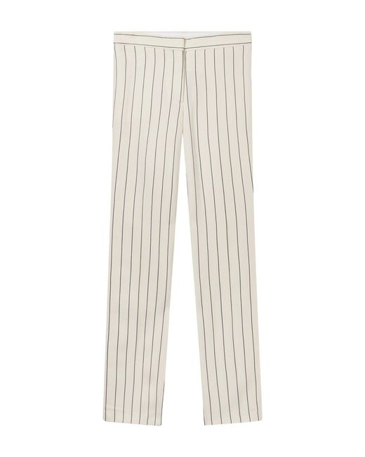 Stella McCartney White Pinstriped Mid-rise Straight-leg Trousers